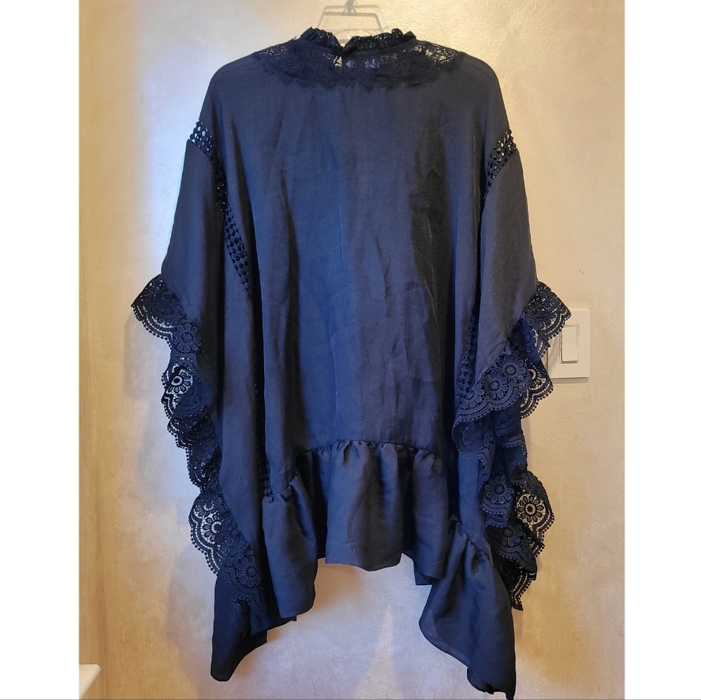CYNTHIA ROWLEY LACE TRIM KAFTAN DRESS - Picture 6 of 9